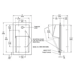 ASI 0031 Commercial Toilet Paper Dispenser, Recessed-Mounted, Stainless Steel W/ Satin Finish -Alpine shop C1968250 main TD