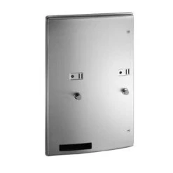 ASI 204684-9-50 Commercial Restroom Sanitary Napkin/ Tampon Dispenser, 50 Cents, Roval-Surface-Mounted, Stainless Steel