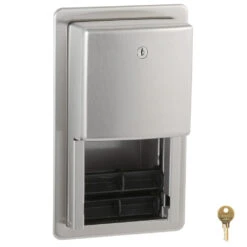 Bobrick B-4388 Commercial Toilet Paper Dispenser, Recessed-Mounted, Stainless Steel W/ Satin Finish