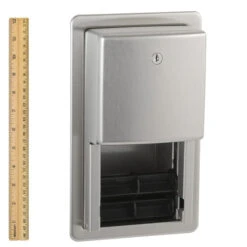 Bobrick B-4388 Commercial Toilet Paper Dispenser, Recessed-Mounted, Stainless Steel W/ Satin Finish -Alpine shop C1968448 ruler