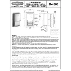 Bobrick B-4388 Commercial Toilet Paper Dispenser, Recessed-Mounted, Stainless Steel W/ Satin Finish -Alpine shop C1968448 td