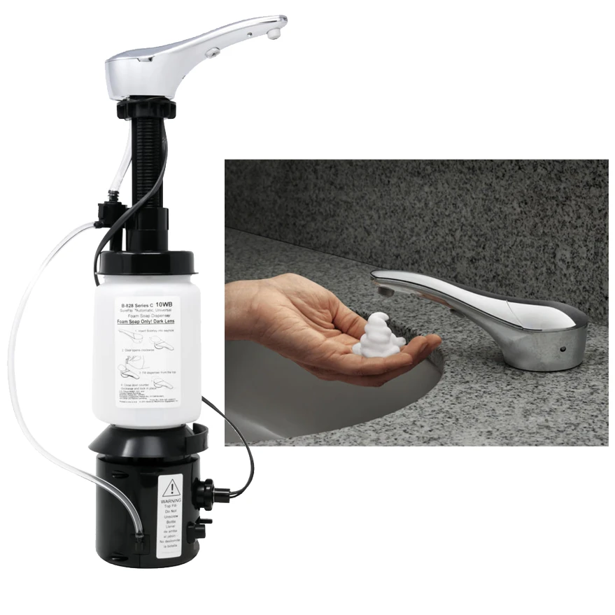 Bobrick B-828 Top Fill Bulk Countermount Soap Dispenser, Foam 3 Bobrick B-828 Top Fill Bulk Countermount Soap Dispenser, Foam