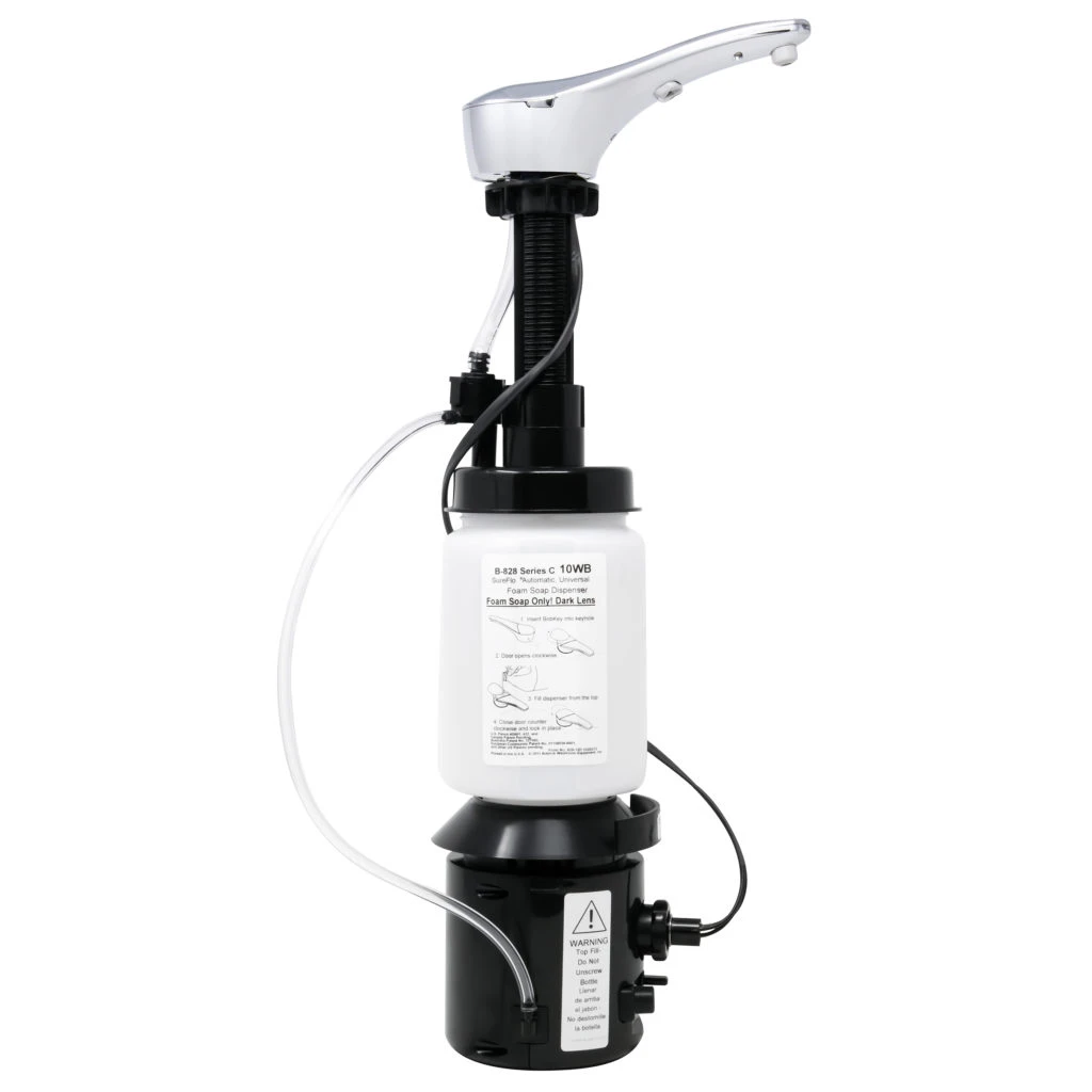 Bobrick B-828 Top Fill Bulk Countermount Soap Dispenser, Foam 8 Bobrick B-828 Top Fill Bulk Countermount Soap Dispenser, Foam - Image 6