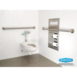 Bobrick B-3574 Combination Commercial Seat-Cover Dispenser/Toilet Paper Dispenser/Waste Receptacle, Recessed-Mounted, Stainless Steel -Alpine shop C1968706 main 333