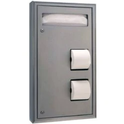 Bobrick B-3479 Combination Commercial Seat-Cover Dispenser/Toilet Paper Dispenser, Surface-Mounted, Stainless Steel -Alpine shop C1968757 main 1