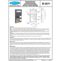 Bobrick B-3579 Combination Commercial Seat-Cover Dispenser/Toilet Paper Dispenser/Waste Receptacle, Surface-Mounted, Stainless Steel -Alpine shop C1968792 td