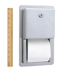 Bobrick B-3888 Commercial Toilet Paper Dispenser, Recessed-Mounted, Stainless Steel W/ Satin Finish -Alpine shop C1968979 image ruler