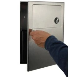Bobrick B-254 Commercial Restroom Sanitary Napkin/Tampon Disposal, Surface-Mounted, Stainless Steel -Alpine shop C1969005 main 2