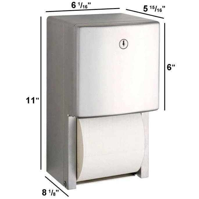 Bobrick B-4288 Commercial Toilet Paper Dispenser, Surface-Mounted, Stainless Steel W/ Satin Finish 10 Bobrick B-4288 Commercial Toilet Paper Dispenser, Surface-Mounted, Stainless Steel W/ Satin Finish - Image 8