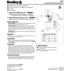 Bradley 6315-KT Hands Free Touchless Soap Dispenser Starter Kit 9 Bradley 6315-KT Hands Free Touchless Soap Dispenser Starter Kit -Alpine shop C1975885 td