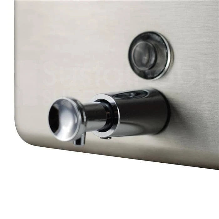 Bradley 6542 Commercial Liquid Soap Dispenser, Surface-Mounted, Manual-Push, Stainless Steel - 40 Oz 8 Bradley 6542 Commercial Liquid Soap Dispenser, Surface-Mounted, Manual-Push, Stainless Steel - 40 Oz - Image 6