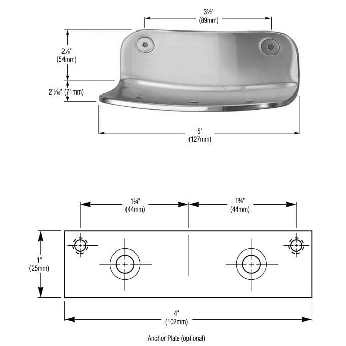 Bradley 900-00 Commercial BX Bar Soap Dish, Wall Mounted, Bar Soap, Stainless Steel 4 Bradley 900-00 Commercial BX Bar Soap Dish, Wall Mounted, Bar Soap, Stainless Steel - Image 2
