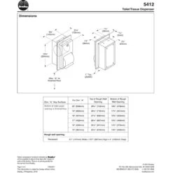 Bradley 5412-00 Commercial Toilet Paper Dispenser, Recessed-Mounted, Stainless Steel W/ Satin Finish -Alpine shop C1976076 td2