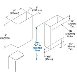 Bradley 357-00 Commercial Restroom Waste Receptacle, 6.5 Gallon, Surface-Mounted, 14" W X 18" H, 6" D, Stainless Steel -Alpine shop C1976081 main TD