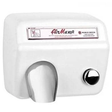 World Dryer Airmax DM5-974 Hand Dryer, Push Button, Steel Cover, Green Spec, Updated Part Number: DM5-974A 3 World Dryer Airmax DM5-974 Hand Dryer, Push Button, Steel Cover, Green Spec, Updated Part Number: DM5-974A