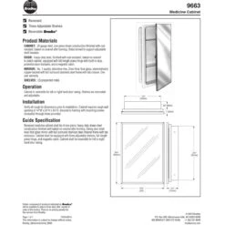 Bradley 9663-000000 Commerical Medicine Cabinet, 16" W X 26" H, Recessed-Mounted, Steel White Epoxy -Alpine shop C2090059 main td1