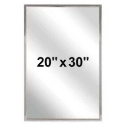 Bradley 780-020300 (20 X 30) Commercial Restroom Mirror, Angle Frame, 20" W X 30" H, Stainless Steel W/ Satin Finish