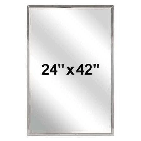 Bradley 780-024420 (24 X 42) Commercial Restroom Mirror, Angle Frame, 24" W X 42" H, Stainless Steel W/ Satin Finish 3 Bradley 780-024420 (24 X 42) Commercial Restroom Mirror, Angle Frame, 24" W X 42" H, Stainless Steel W/ Satin Finish
