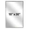 Bradley 781-018302 (18 X 30) Commercial Restroom Mirror, Channel Frame, 18" W X 30" H, Stainless Steel W/ Bright-Polished Finish