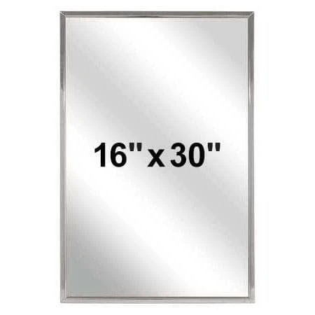 Bradley 781-016300 (12 X 18) Commercial Restroom Mirror, Channel Frame, 12" W X 18" H, Stainless Steel W/ Bright-Polished Finish 3 Bradley 781-016300 (12 X 18) Commercial Restroom Mirror, Channel Frame, 12" W X 18" H, Stainless Steel W/ Bright-Polished Finish
