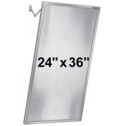 Bradley 782-024360 (24 X 36) Commercial Restroom Mirror, Tilt Frame, 24" W X 36" H, Stainless Steel W/ Satin Finish