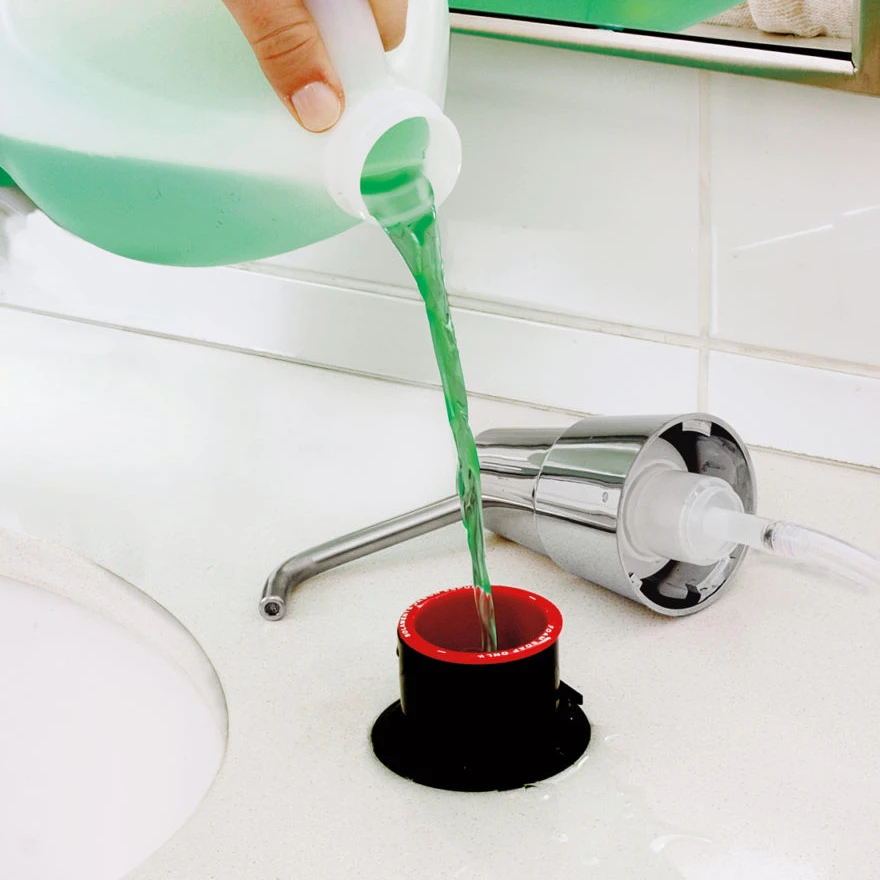 Bobrick B-823 Commercial Foam Soap Dispenser, Counter Mounted, Stainless Steel - 4" Spout Length 7 Bobrick B-823 Commercial Foam Soap Dispenser, Counter Mounted, Stainless Steel - 4" Spout Length - Image 5