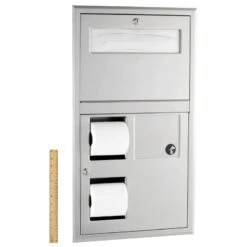Bobrick B-35745 Combination Commercial Seat-Cover/Sanitary Napkin/Toilet Paper Dispenser, Recessed-Mounted, Stainless Steel 10 Bobrick B-35745 Combination Commercial Seat-Cover/Sanitary Napkin/Toilet Paper Dispenser, Recessed-Mounted, Stainless Steel -Alpine shop C2611022 ruler