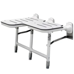 Bobrick B-918116R Bariatric Left-Handed Folding Shower Seat, 1102 Lb Load Capacity, Phenolic