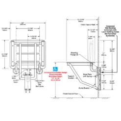 Bobrick B-5192 Commercial Folding Shower Seat, 500 Lb Load Capacity, Phenolic -Alpine shop C2611076 main 434