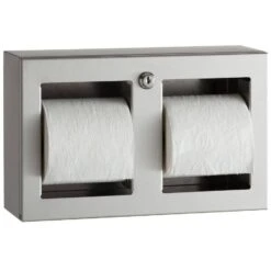 Bobrick B-3588 Commercial Toilet Paper Dispenser, Surface-Mounted, Metal