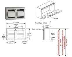 Bobrick B-3588 Commercial Toilet Paper Dispenser, Surface-Mounted, Metal -Alpine shop C2672463 main TD