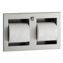 Bobrick B-35833 Commercial Multi-Roll Toilet Tissue Dispenser, Recessed, Metal