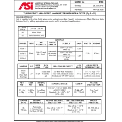 ASI 0196-2-93 Automatic Hand Dryer, 208-240 Volt, Surface-Mounted, Steel 9 ASI 0196-2-93 Automatic Hand Dryer, 208-240 Volt, Surface-Mounted, Steel -Alpine shop C3055682 td3