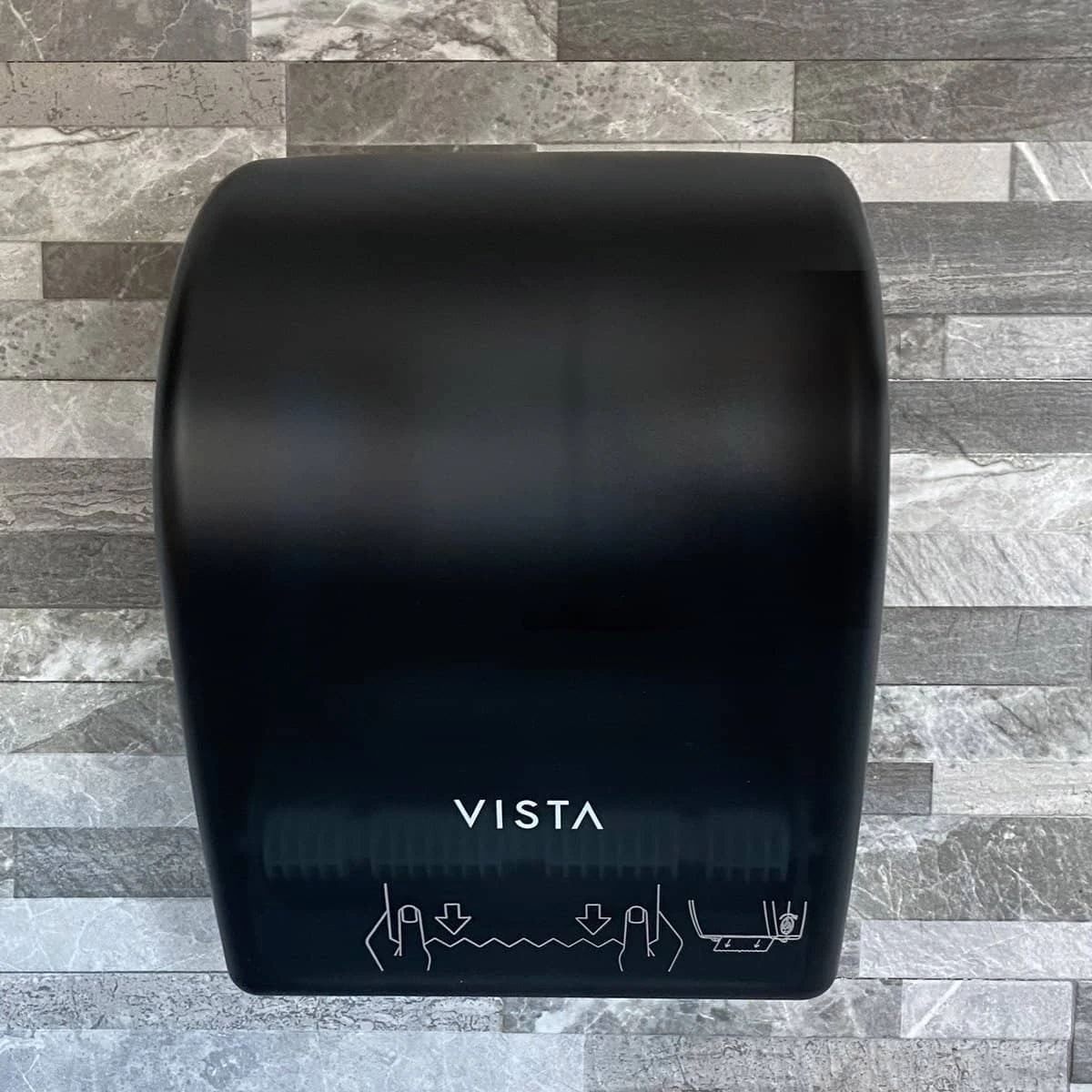 VISTA Mechanical Auto Cut Roll Towel Dispenser, Black Translucent - PT2004 4 VISTA Mechanical Auto Cut Roll Towel Dispenser, Black Translucent - PT2004 - Image 2