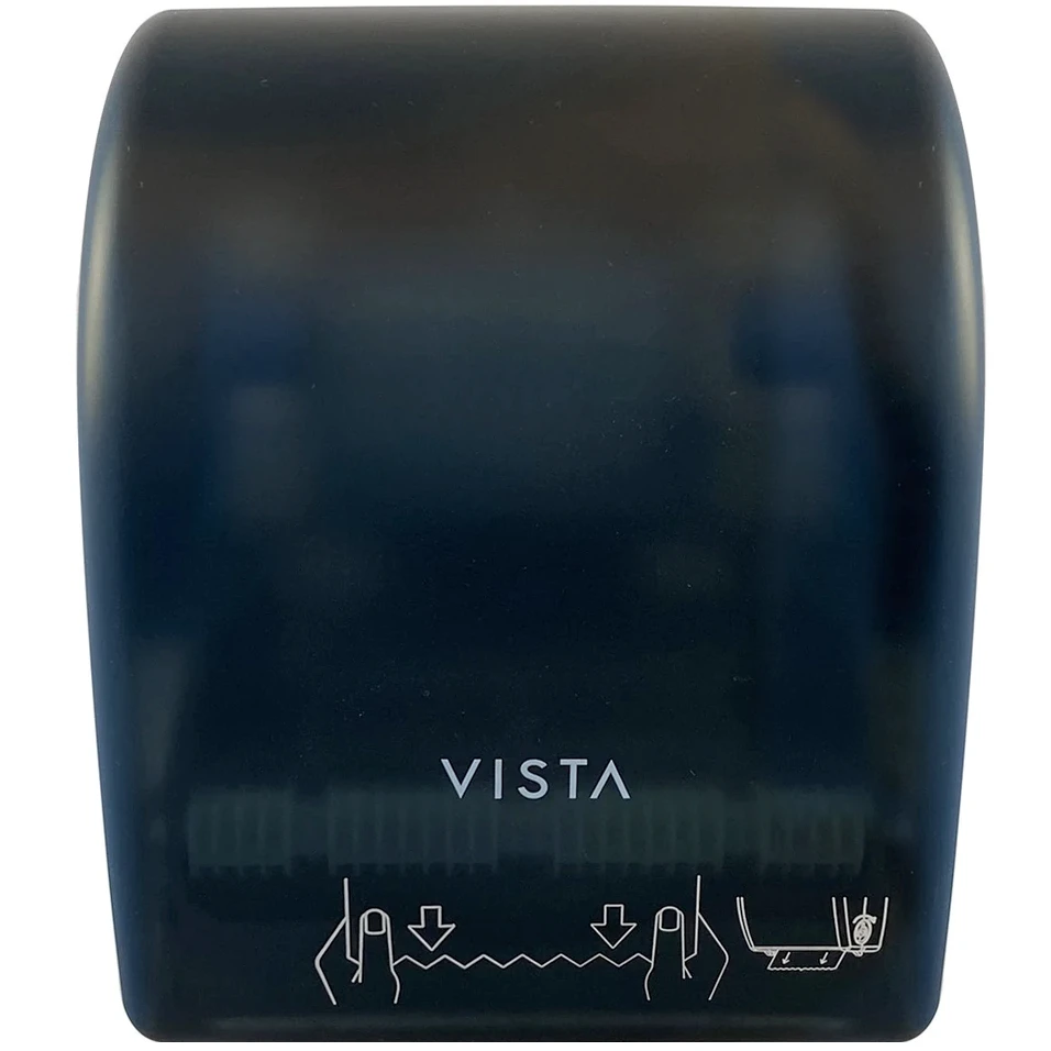 VISTA Mechanical Auto Cut Roll Towel Dispenser, Black Translucent - PT2004 3 VISTA Mechanical Auto Cut Roll Towel Dispenser, Black Translucent - PT2004