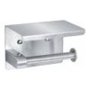 Alpine Double Toilet Paper Holder With Shelf Storage Rack, Brushed Stainless - ALP487-B
