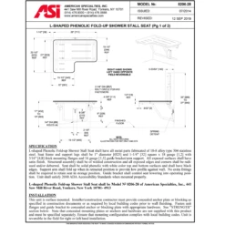 ASI 8206-L-28 Folding Shower Seat - L-Shaped, Left Hand, ADA - Solid Phenolic, White - 28"W 8 ASI 8206-L-28 Folding Shower Seat - L-Shaped, Left Hand, ADA - Solid Phenolic, White - 28"W -Alpine shop C3080495 td1