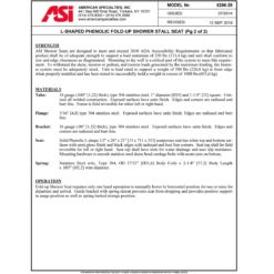 ASI 8206-L-28 Folding Shower Seat - L-Shaped, Left Hand, ADA - Solid Phenolic, White - 28"W 9 ASI 8206-L-28 Folding Shower Seat - L-Shaped, Left Hand, ADA - Solid Phenolic, White - 28"W -Alpine shop C3080495 td2