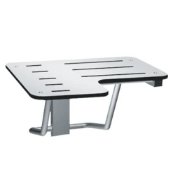 ASI 8206-R-28 Folding Shower Seat - L-Shaped, Right Hand, ADA - Solid Phenolic, White - 28"W
