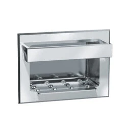 ASI 0399 Soap Dish W/ Bar - Stainles Steel, Wet Wall - Recessed