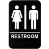 Unisex Restroom Sign, Black & White W/ Adhesive Strips Included, 6" X 9" - ALPSGN-1 -Alpine shop C3080804 m1