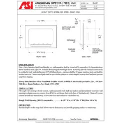 ASI 0401, Heavy-Duty Soap Dish, Recessed Surface-Mounted, Stainless Steel -Alpine shop TDS 0401