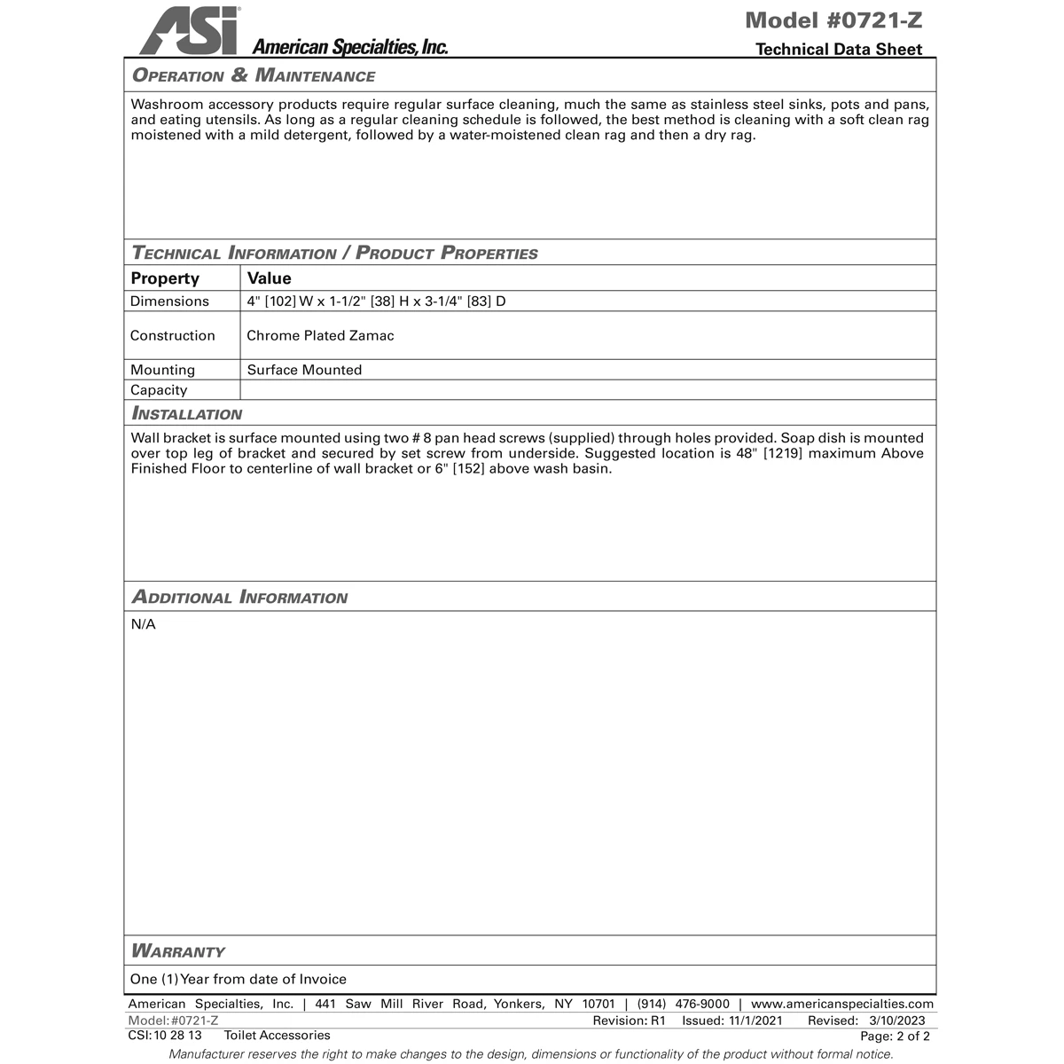 ASI 0721-Z Soap Dish, Surface-Mounted, Chrome Plated Zamak 6 ASI 0721-Z Soap Dish, Surface-Mounted, Chrome Plated Zamak - Image 4