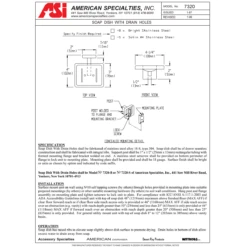 ASI 7320-S Commercial Soap Dish, 4-1/4" W X 3" D, Stainless Steel W/ Satin Finish -Alpine shop TDS 73201
