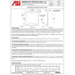 ASI 7404-S Commercial Bar Soap Dish, Recessed-Mounted, Stainless Steel W/ Satin Finish 7 ASI 7404-S Commercial Bar Soap Dish, Recessed-Mounted, Stainless Steel W/ Satin Finish -Alpine shop TDS 7404 r1 4e4960b1 706e 41b3 b634 5c7e37b37d0f