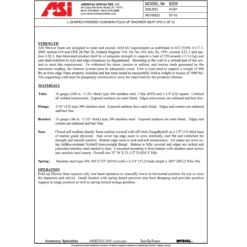 ASI 8205-R Right Hand Padded Folding Industrial Shower Seat, 33" W X 22-7/8" W, Plywood -Alpine shop TDS 8205 td2