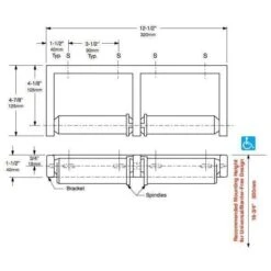 Bobrick B-2740 Commercial Double Roll Toilet Paper Dispenser, Surface-Mounted, Metal -Alpine shop b 2740