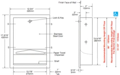 Bobrick B-359 Commercial Paper Towel Dispenser, Recessed-Mounted, Stainless Steel -Alpine shop b 359