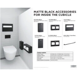 Bobrick 9543.MBLK FINO Toilet Roll Holder, Single, Matte Black Finish -Alpine shop bobrick black0Matte Black Accessories Sheet 2 2a5176b8 eaaf 4428 98e5 692c99be1019