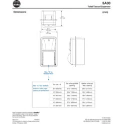 Bradley 5A00 Commercial Toilet Paper Dispenser, Recessed-Mounted, Stainless Steel W/ Satin Finish 10 Bradley 5A00 Commercial Toilet Paper Dispenser, Recessed-Mounted, Stainless Steel W/ Satin Finish -Alpine shop c1964576 td2